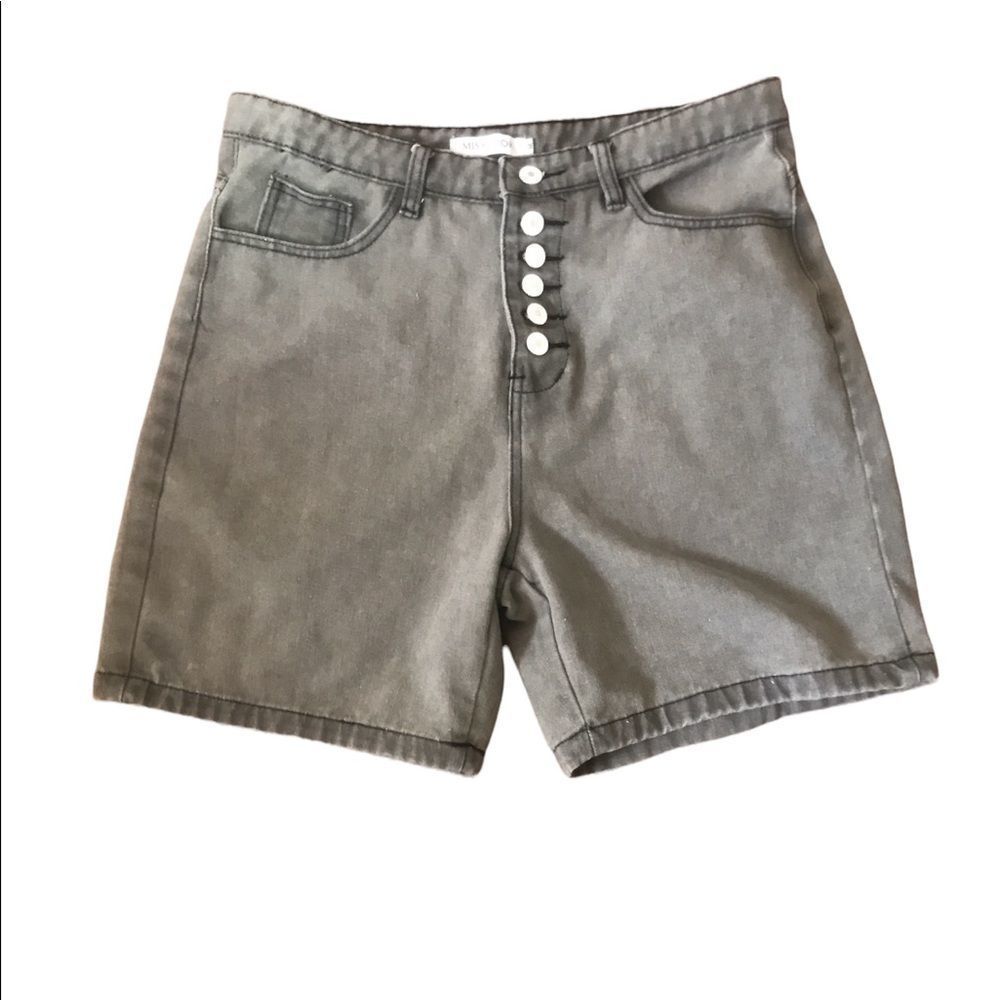 Mislook button fly high waisted denim mom shorts size medium